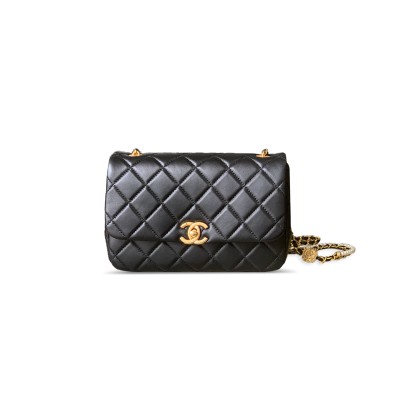 CHANEL MASTER 25P CAMELLIA PEARL SMALL CLASSIC FLAP AS5353 (23*15.5*8.5cm)